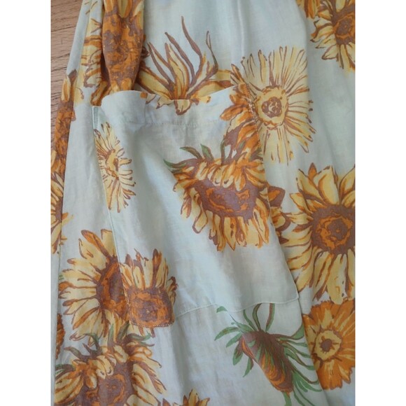 Urban Outfitters Cooperative Linen Blend Womens Sunflower Sundress Large Pockets - Picture 10 of 14